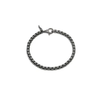 Black Square Link Bracelet צמיד כסף