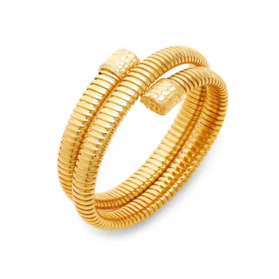 Croco Tubogas Double Bangle Gold-plated צמיד כסף