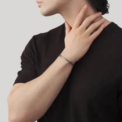 Black Greek Chain Bracelet  צמיד כסף