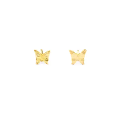 Butterfly Mini Earrings Gold-plated עגילי כסף