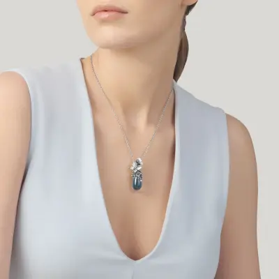 Blue Butterfly Pendant תליון כסף