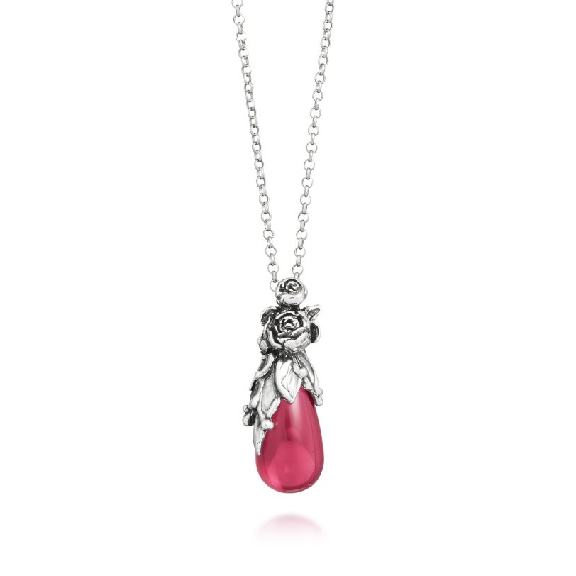 Peony Drop Pendant שרשרת כסף