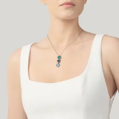 Blue Ivy Drop Pendant תליון כסף