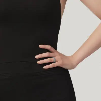 Petit Perlage Small Ring טבעת כסף