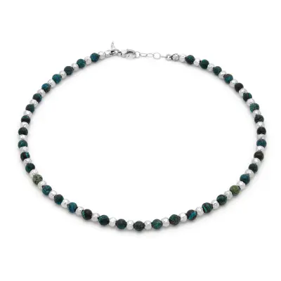 Jasper Spheres Necklace שרשרת כסף