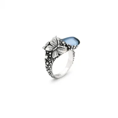 Blue Butterfly Ring טבעת כסף