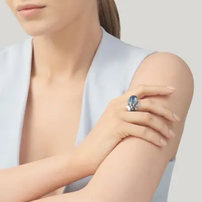 Blue Butterfly Ring טבעת כסף