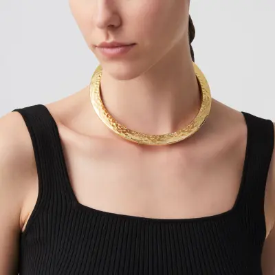 Blade Big Necklace gold-plated קולר כסף