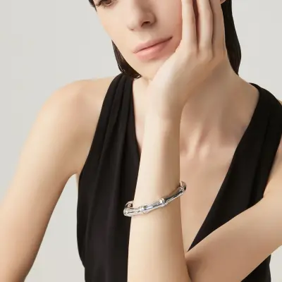 Bamboo Big Bangle צמיד כסף