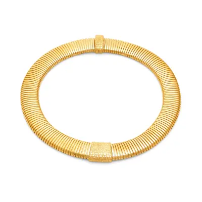 Croco Tubogas Necklace gold plated קולר כסף